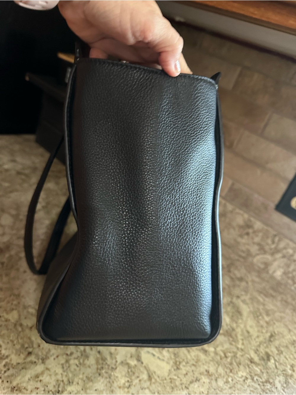 kate spade Black Pebbled Leather Tote - Picture 4 of 6